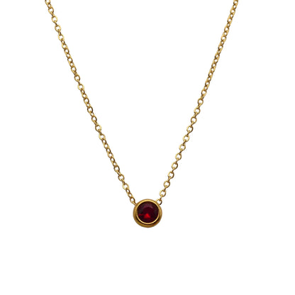 Floating crystal birthstone necklace January Garnet