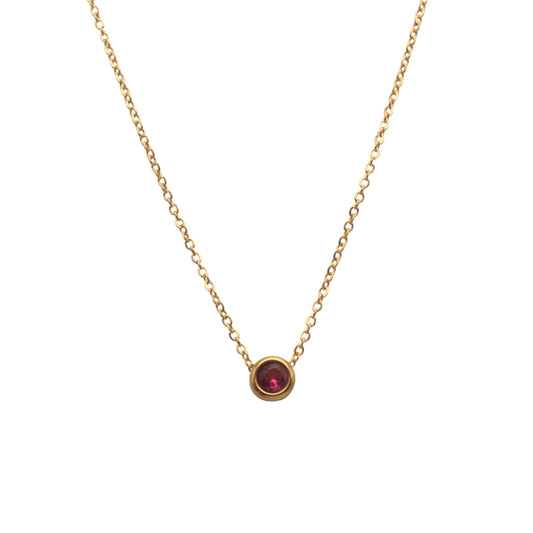 Floating crystal birthstone necklace July Ruby Carnelian