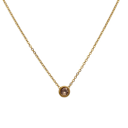 Floating Crystal Birthstone Necklace June Pearl Moonstone