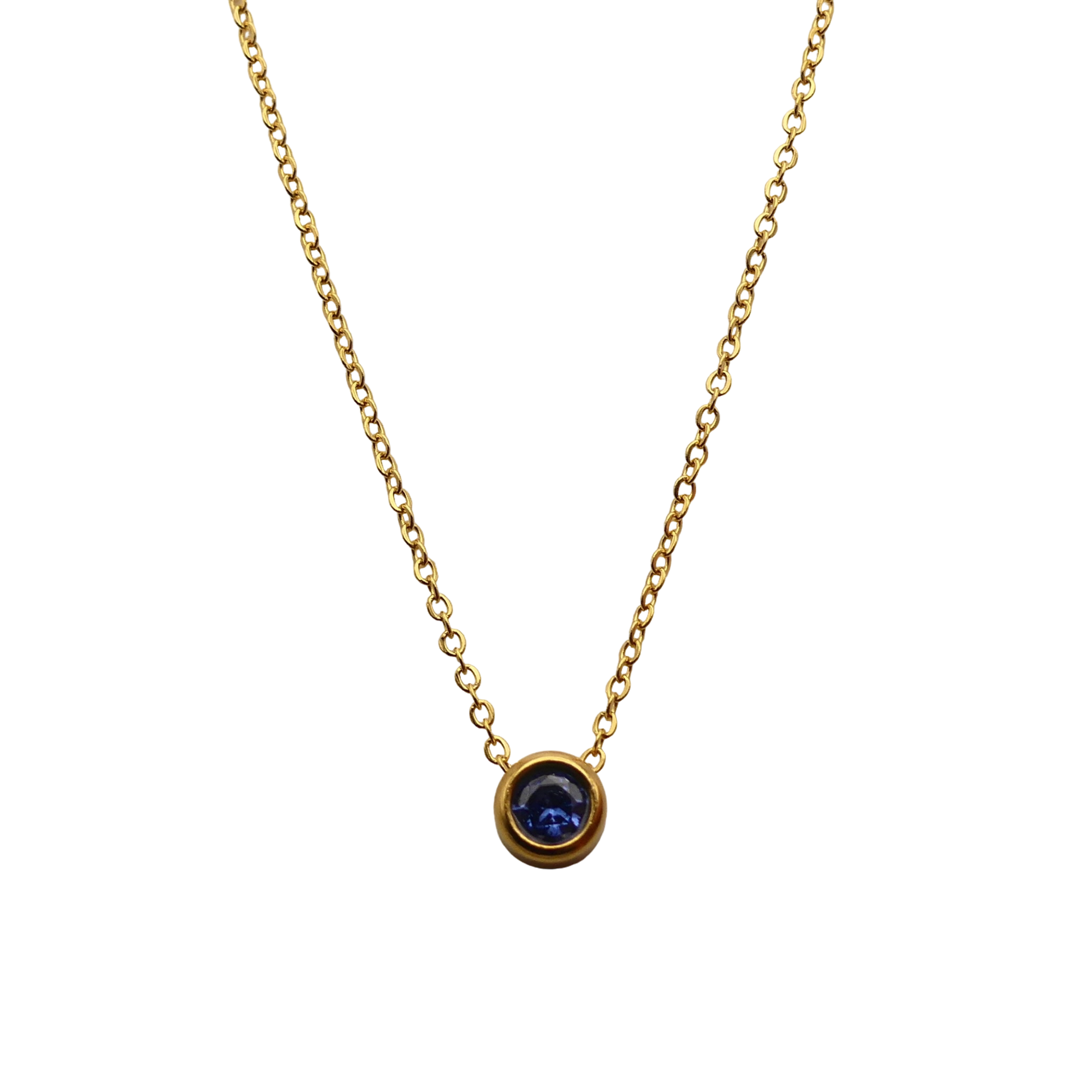Floating crystal birthstone necklace March Aquamarine Bloodstone
