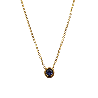 Floating crystal birthstone necklace March Aquamarine Bloodstone
