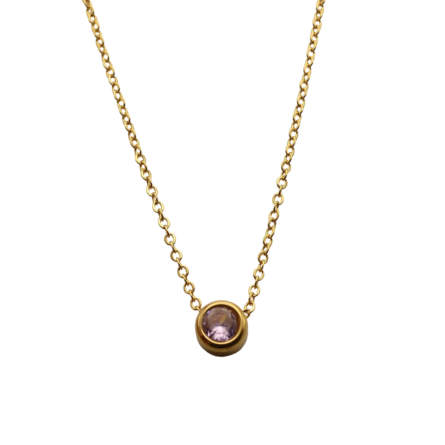 Floating crystal birthstone necklace October Tourmaline Opal