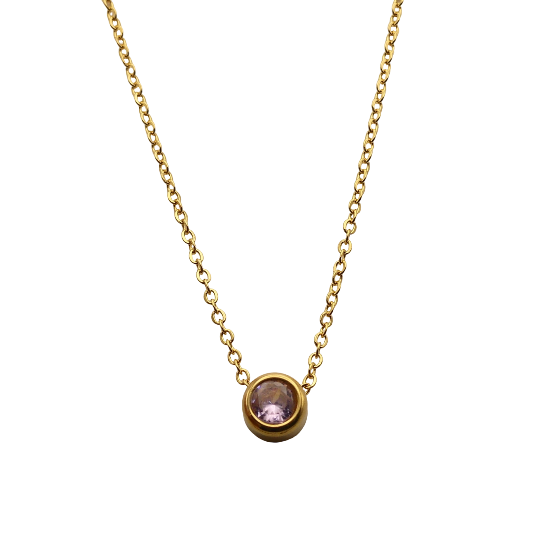 Floating crystal birthstone necklace October Tourmaline Opal