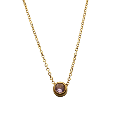 Floating crystal birthstone necklace October Tourmaline Opal