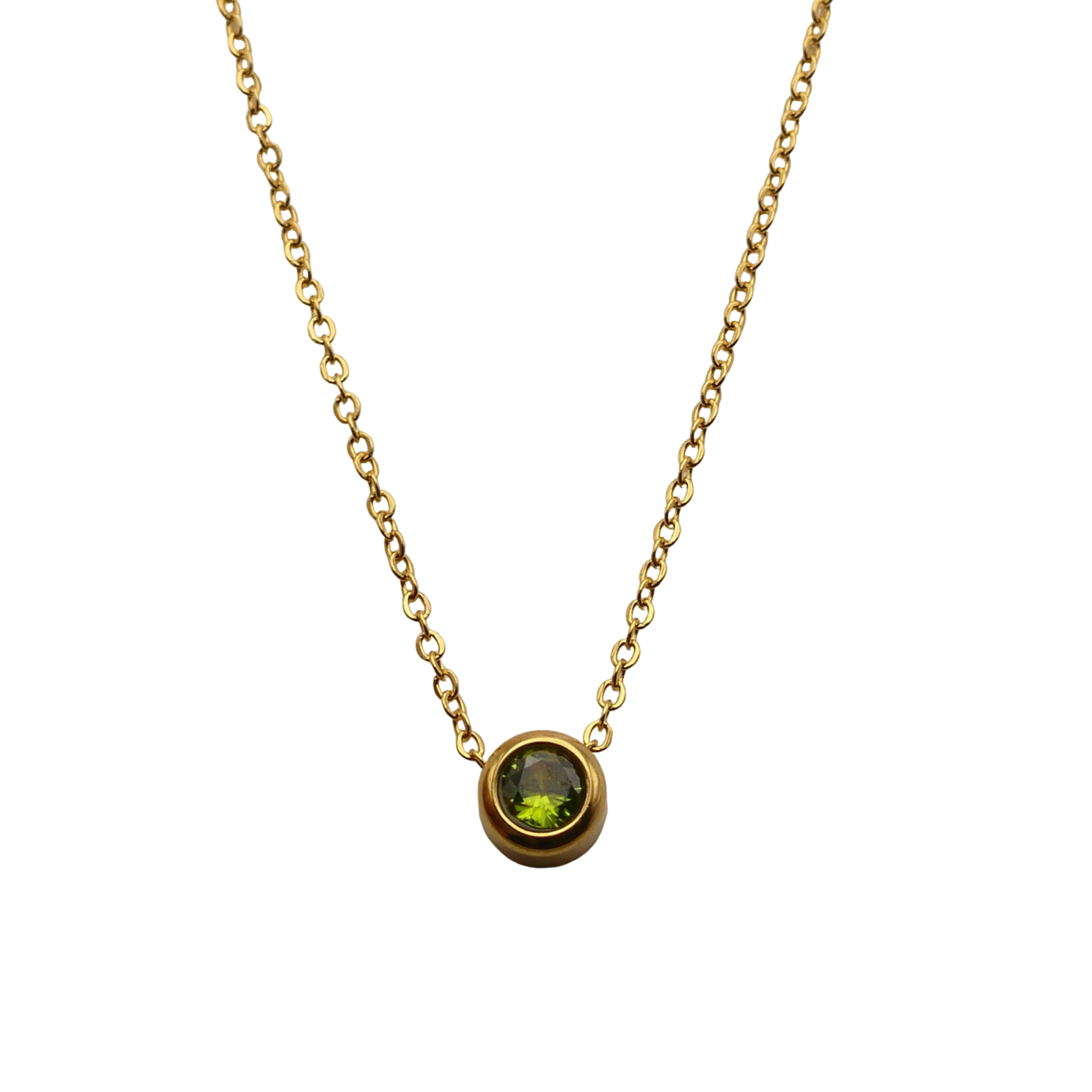 Floating Crystal Birthstone Necklace August Peridot