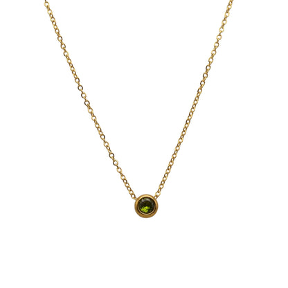 Floating crystal birthstone necklace august peridot