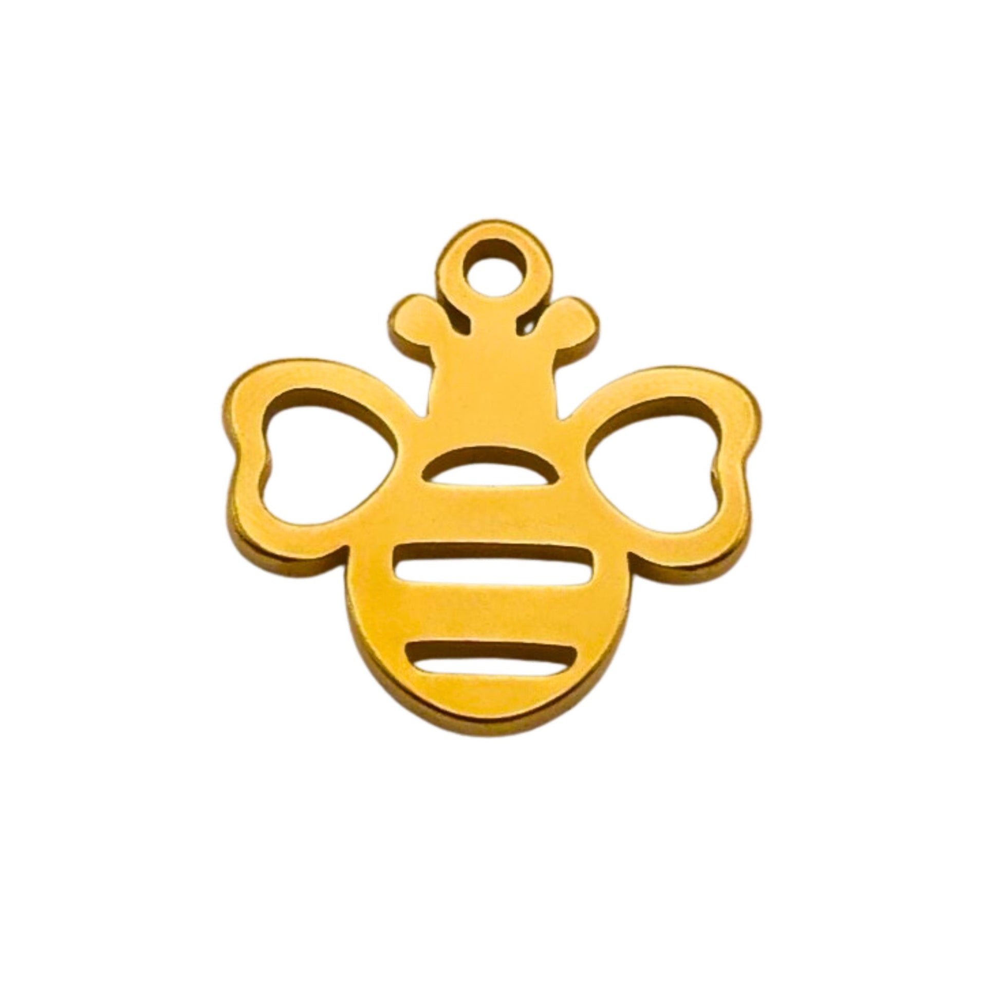 Gold Bee Charm For Personalized Charm Bracelet