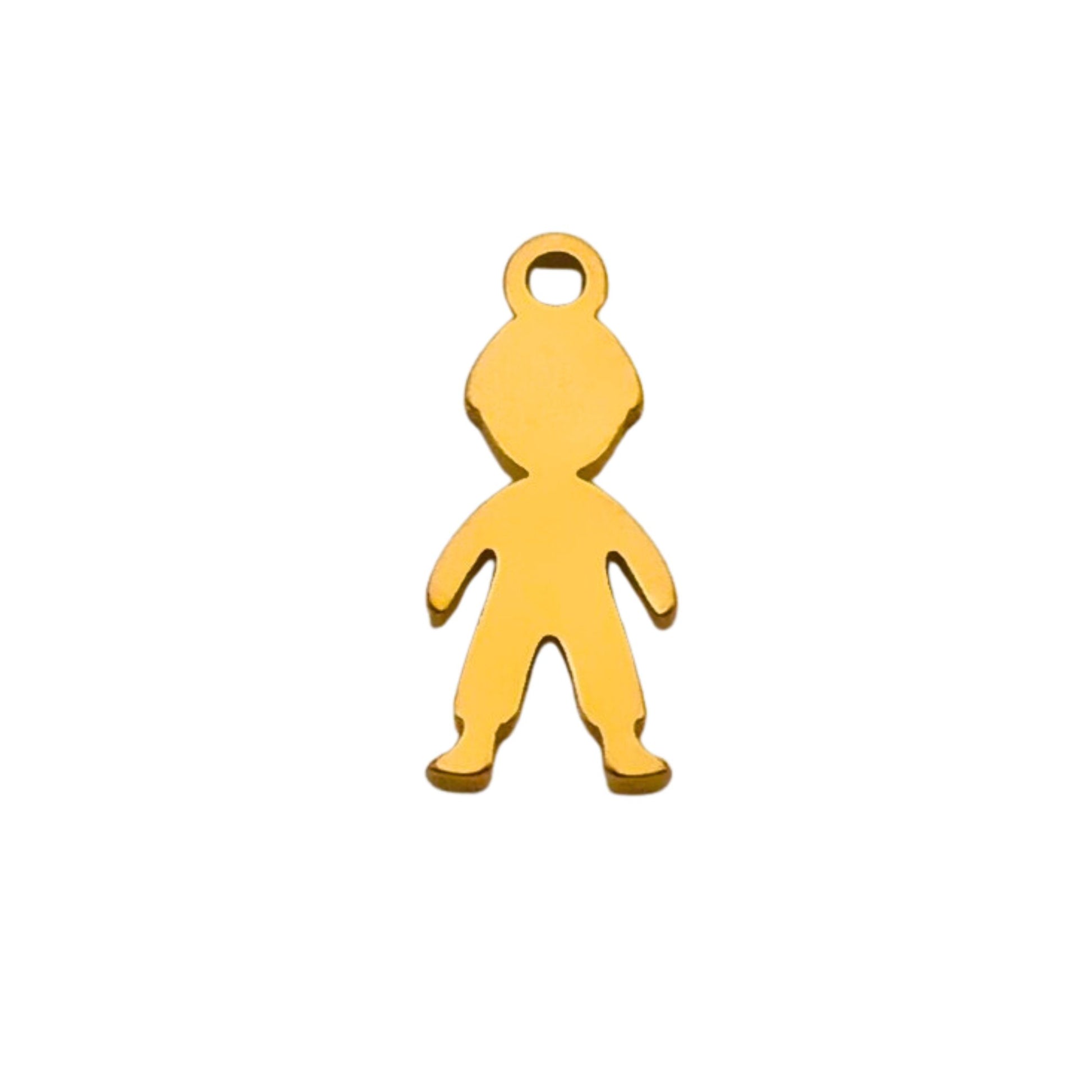 Gold Boy Charm For Personalized Charm Bracelet