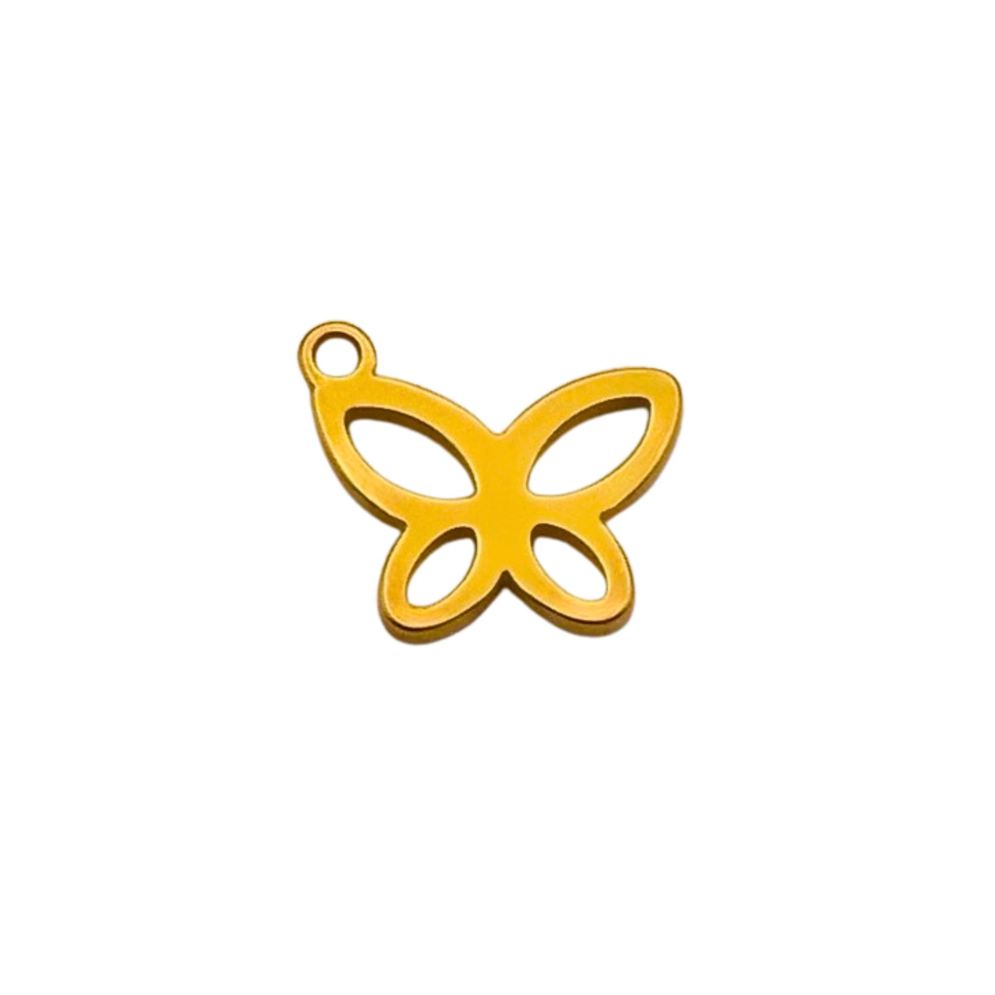 Gold Butterfly Charm For Personalized Charm Bracelet 