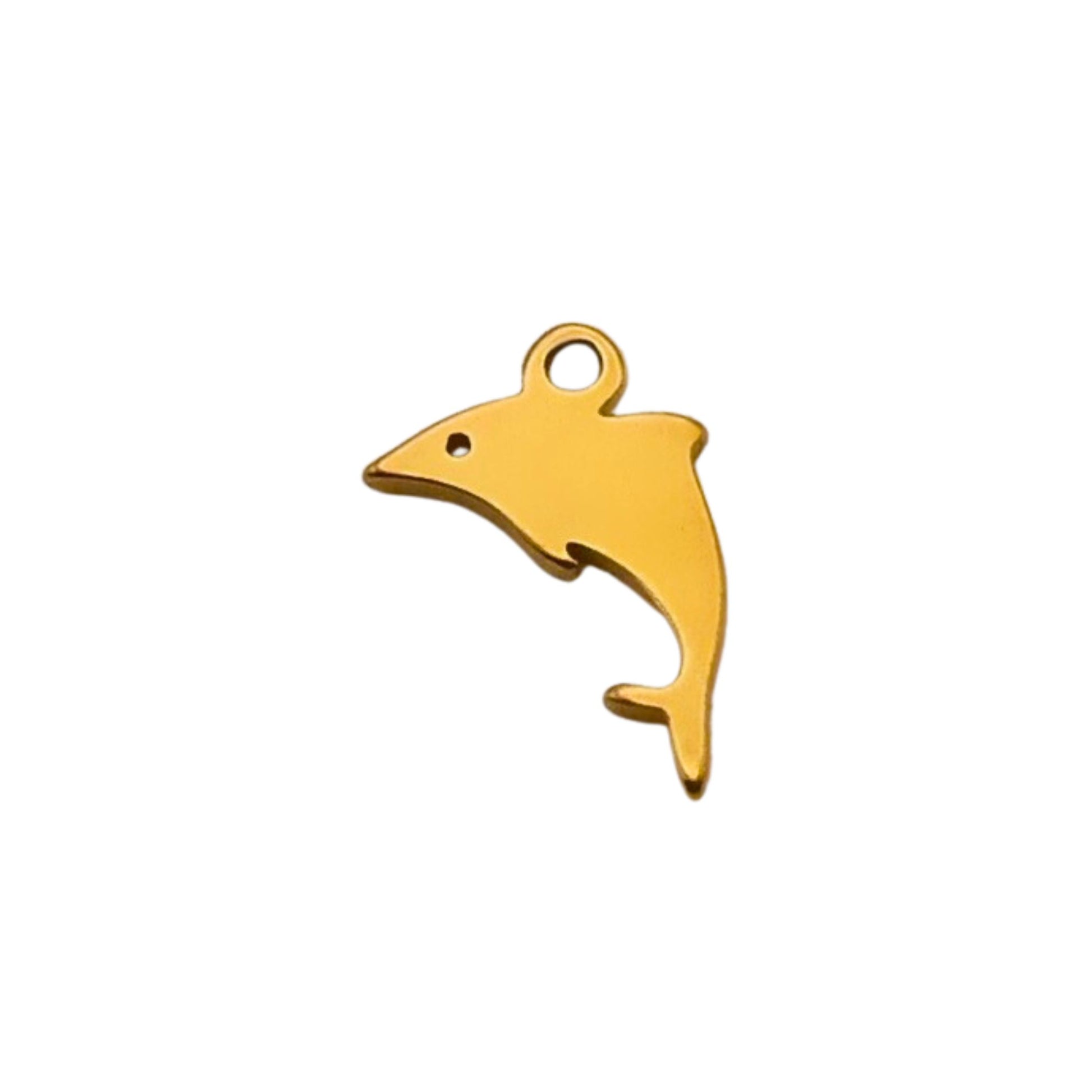 Gold Dolphin Charm For Personalized Charm Bracelet