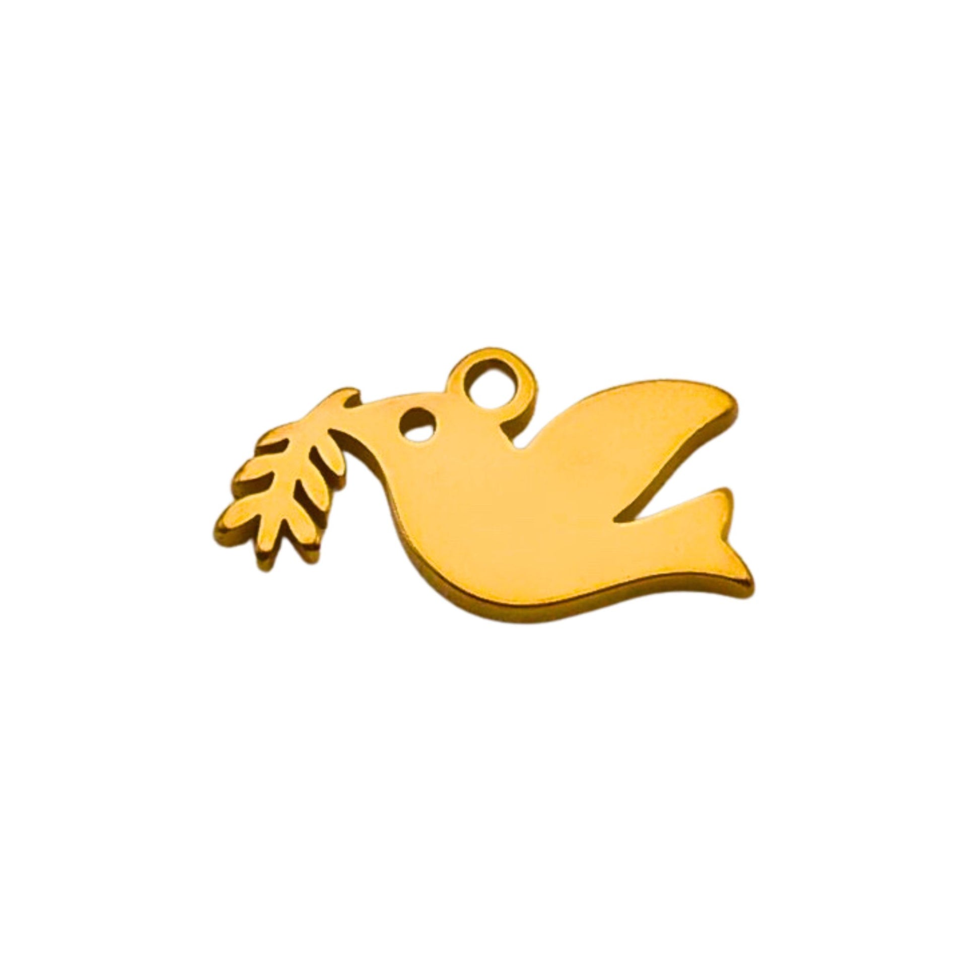 Gold Dove Charm For Personalized Charm Bracelet 