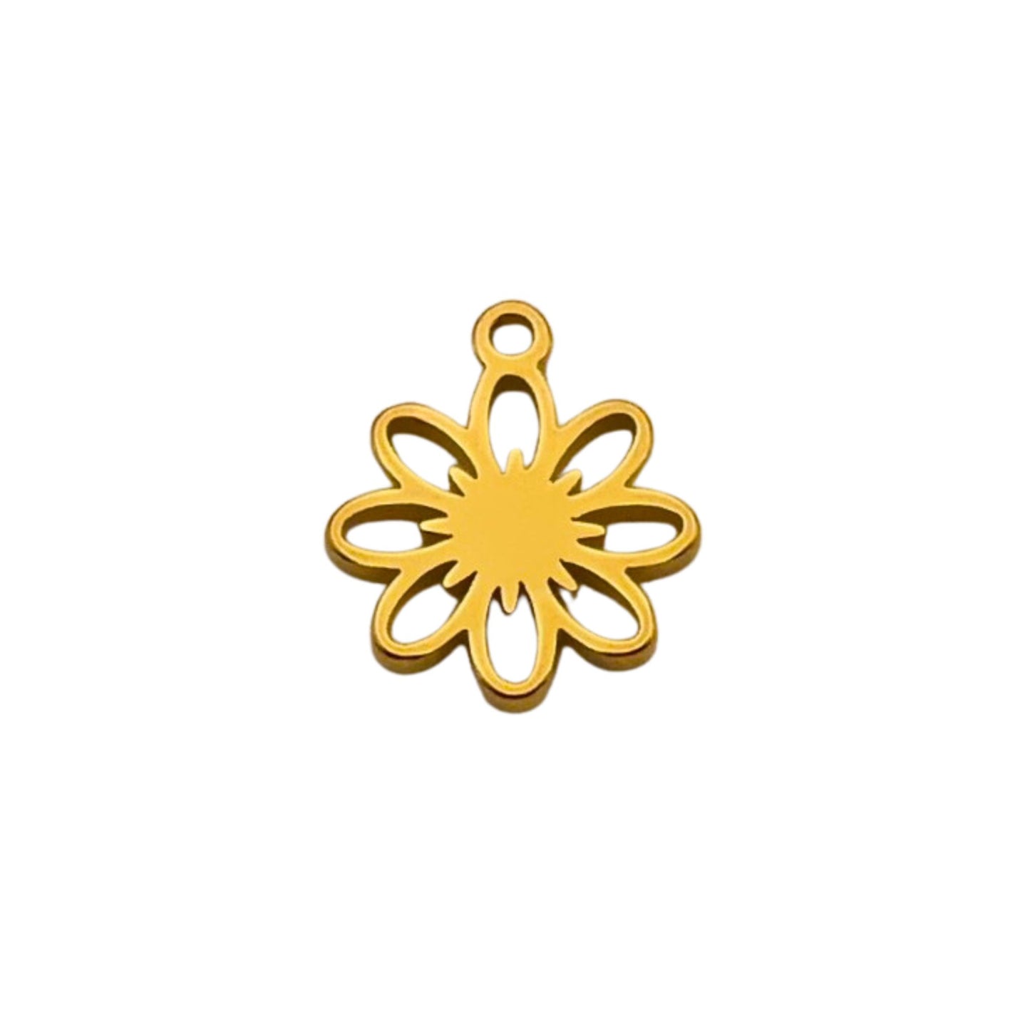 Gold Flower Charm For Personalized Charm Bracelet
