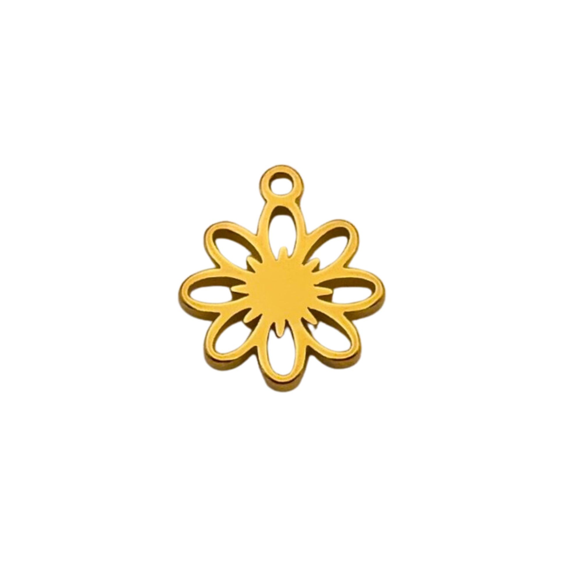 Gold Flower Charm For Personalized Charm Bracelet