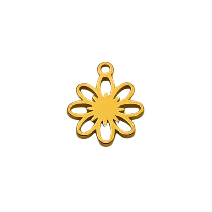 Gold Flower Charm For Personalized Charm Bracelet