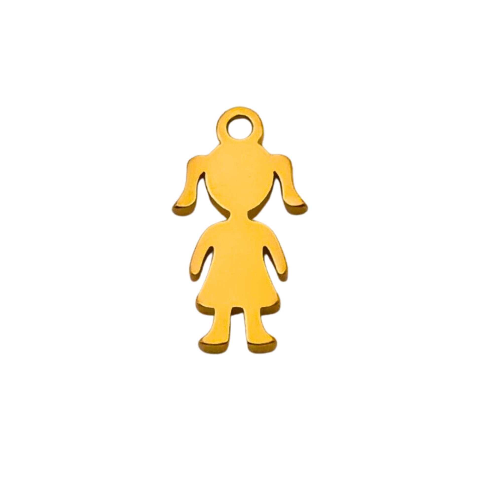 Gold girl Charm For Personalized Charm Bracelet 
