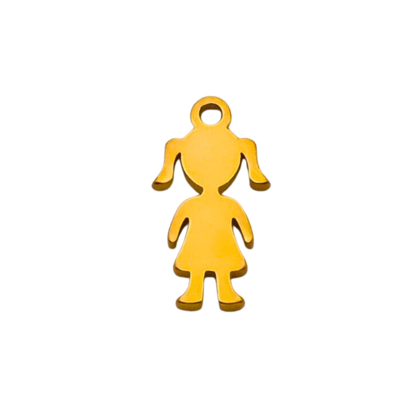Gold Girl Charm For Personalized Charm Bracelet 