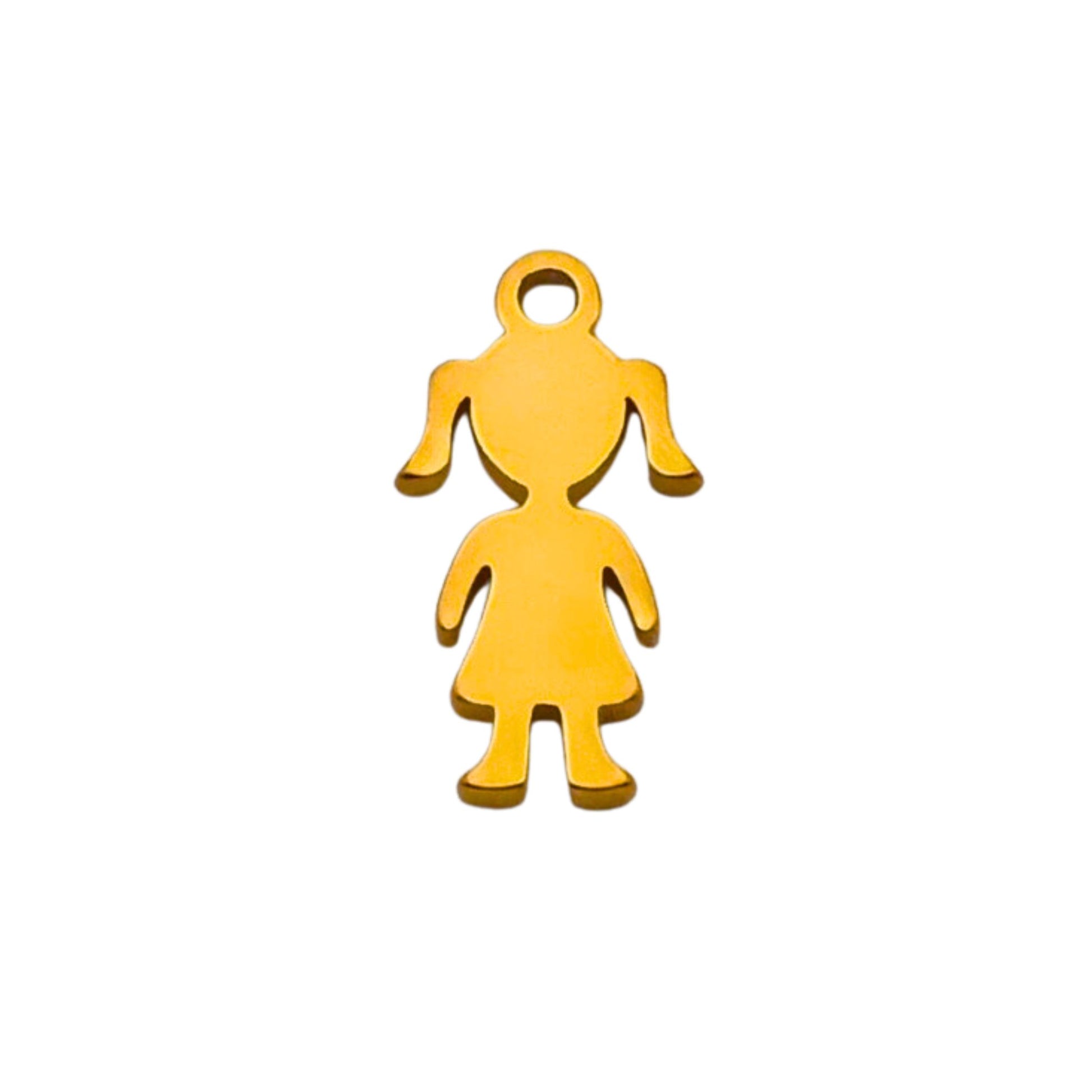 Gold Girl Charm For Personalized Charm Bracelet 