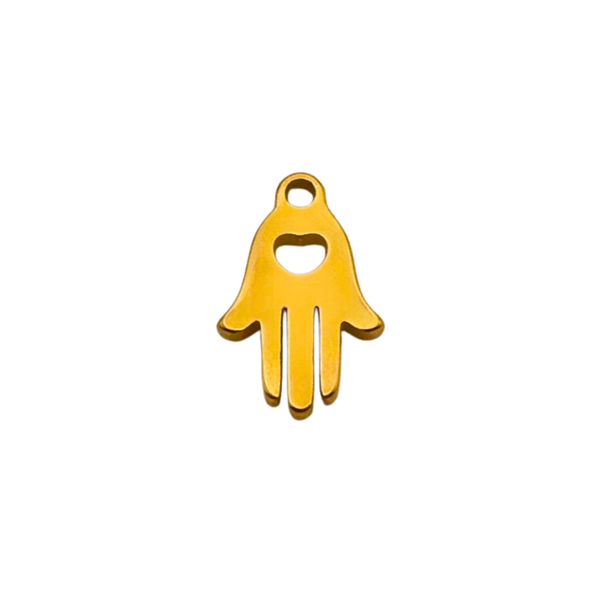 Gold Hamsa Hand Charm For Personalized Charm Bracelet