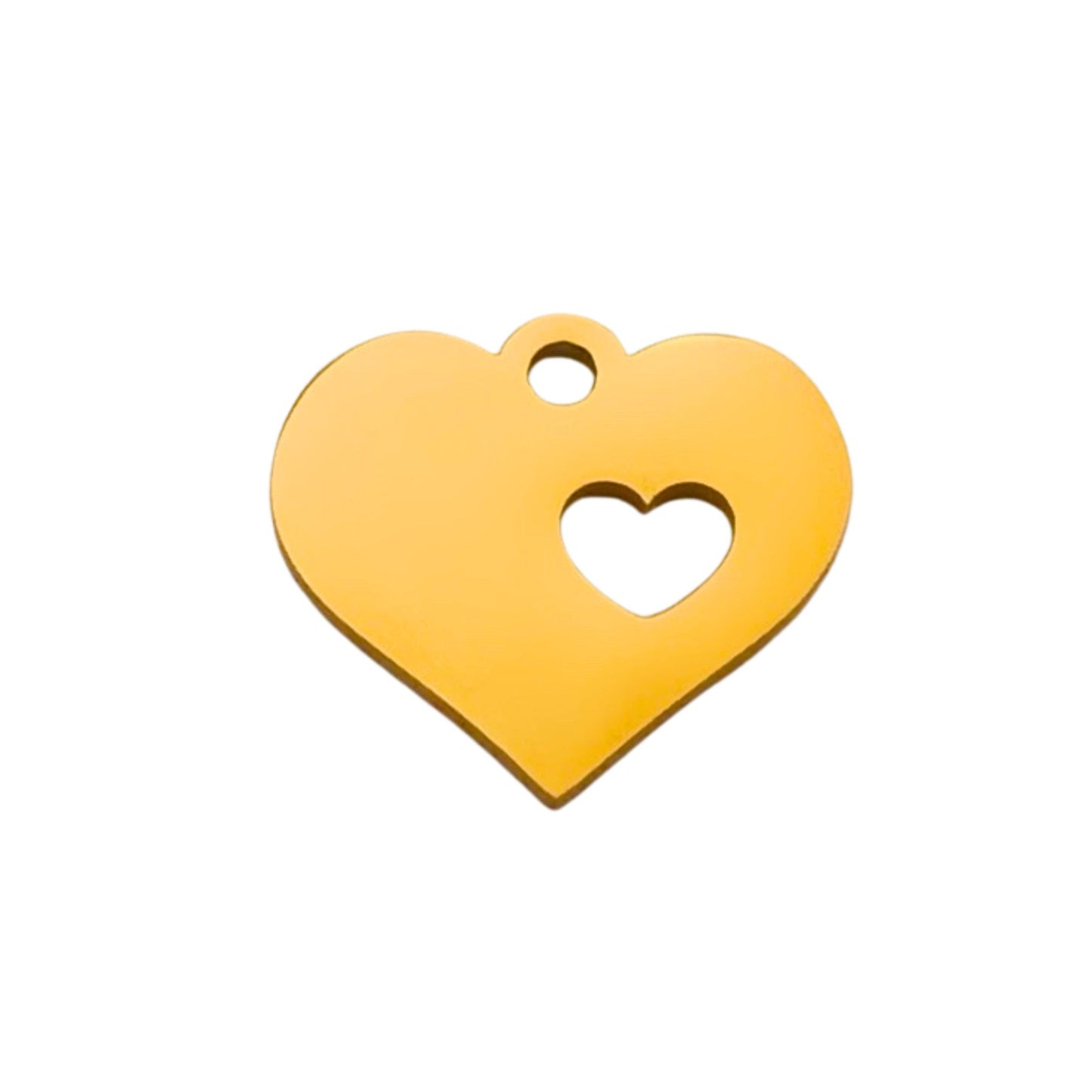 Gold Heart  Charm For Personalized Charm Bracelet