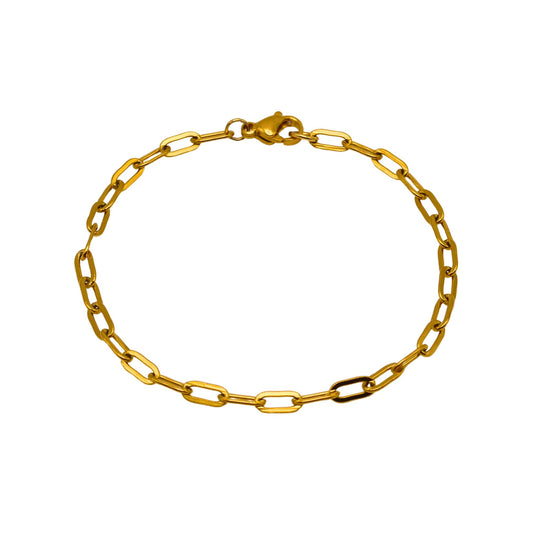 Gold Paperclip 3mm Link Chain for Women