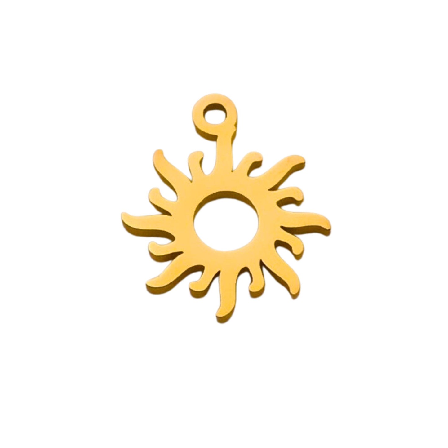 Gold Sun Charm For Personalized Charm Bracelet