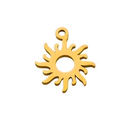 Gold Sun Charm For Personalized Charm Bracelet