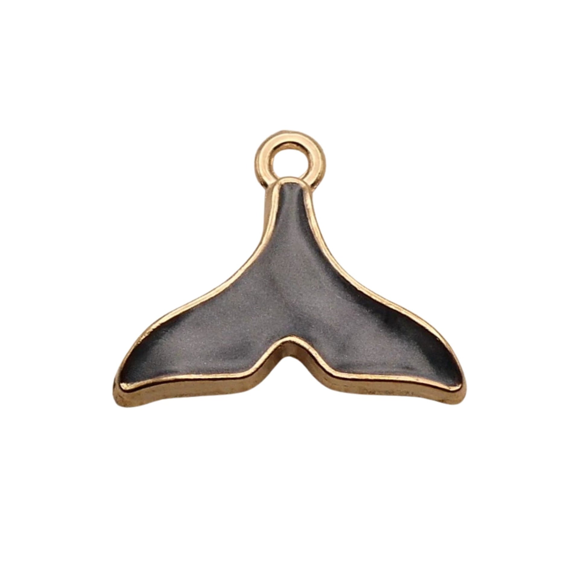 Gold and Grey Fish Fin Charm For Women For Personalized Charm Bracelet and Necklace