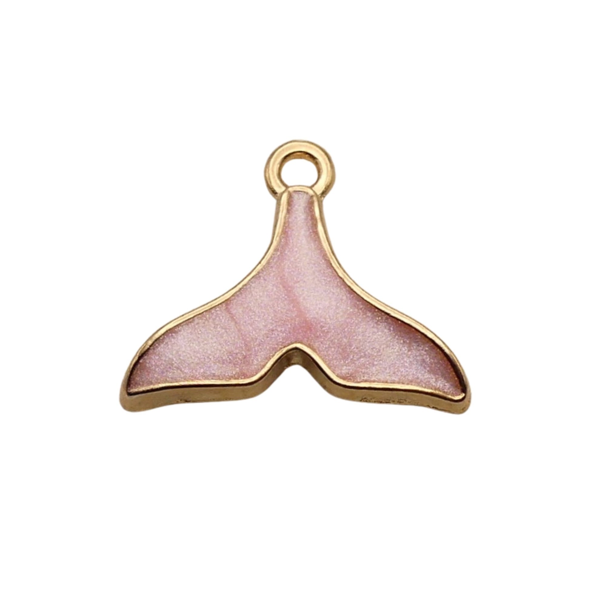 Gold and Pink Fish Fin Charm For Women For Personalized Charm Bracelet and Necklace