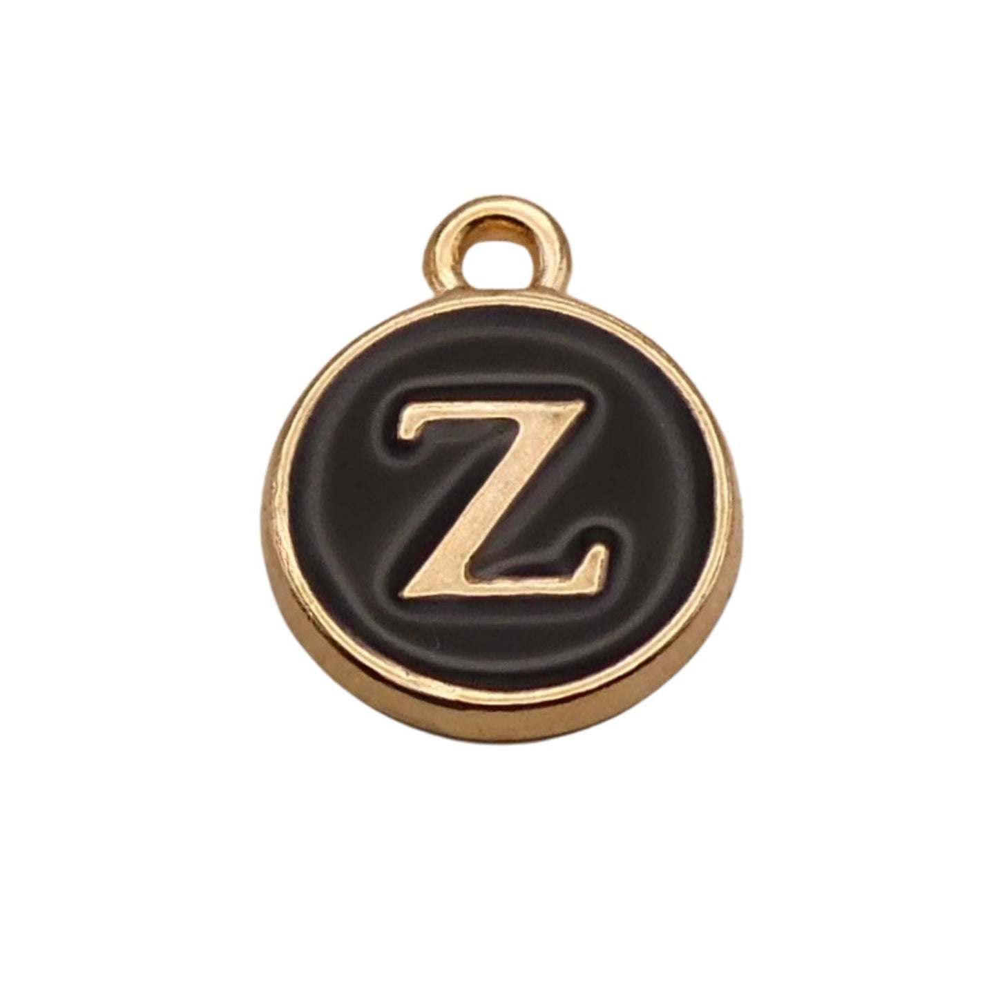 Gold with Black Letter Z Charm