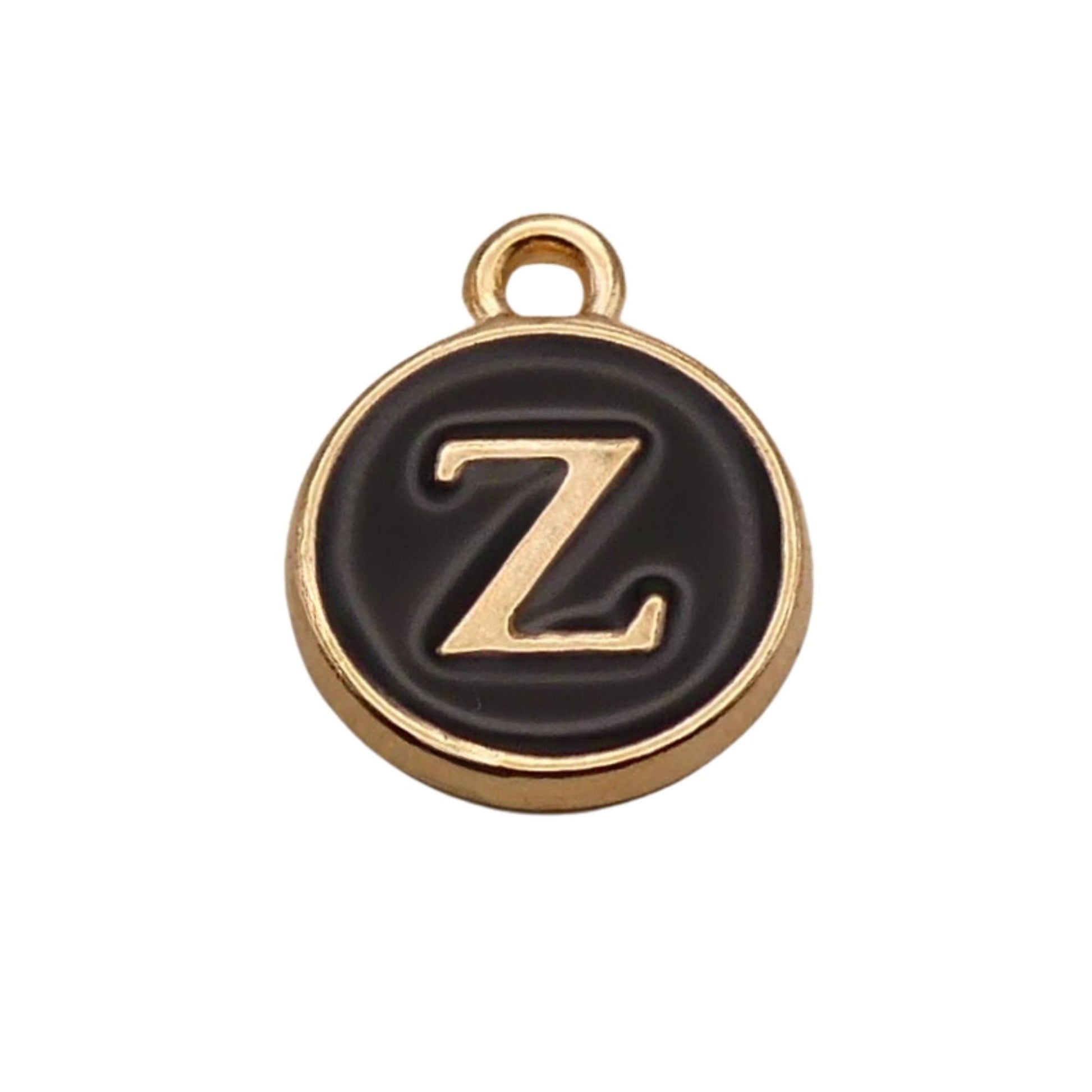 Gold with Black Letter Z Charm