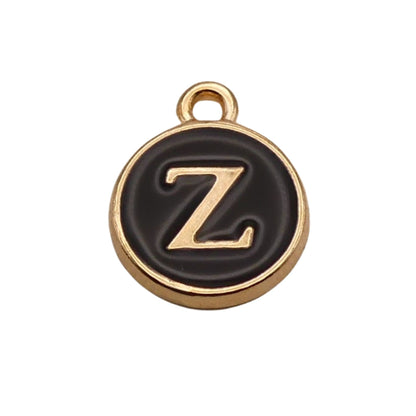 Gold with Black Letter Z Charm