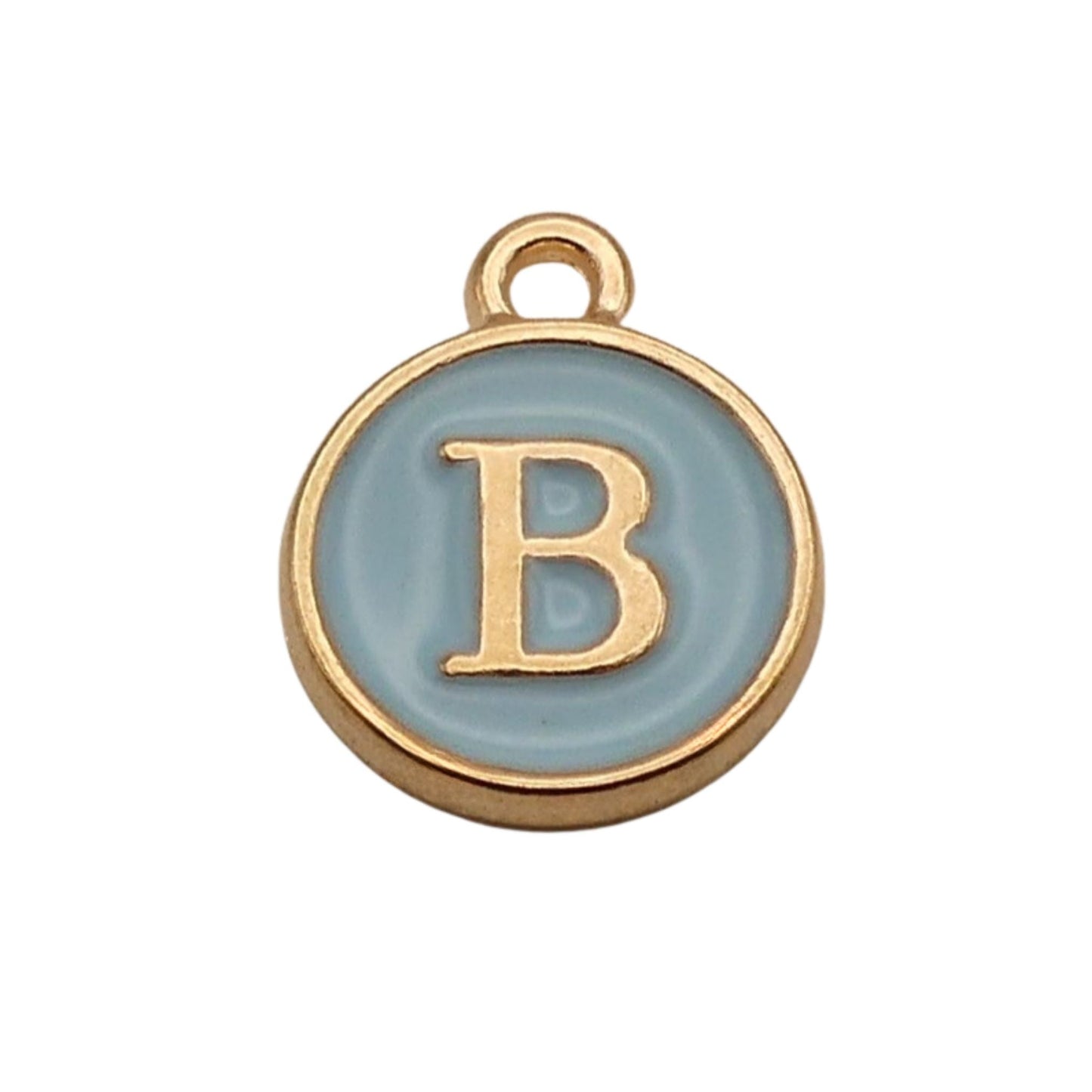 Gold with Blue Letter B Charm For Personalized Charm Bracelet 