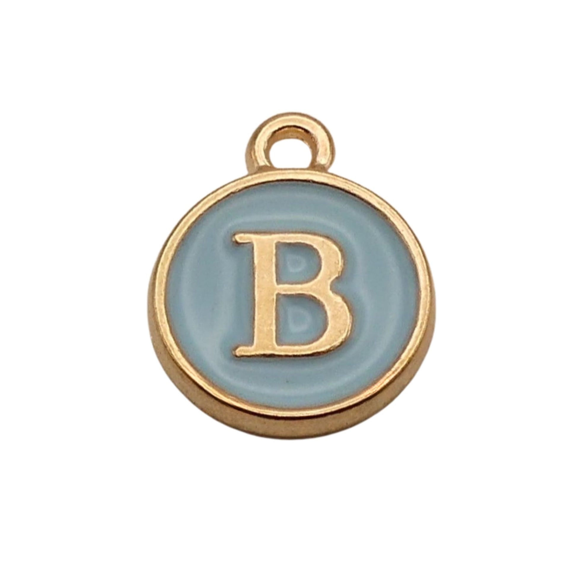 Gold with Blue Letter B Charm For Personalized Charm Bracelet 