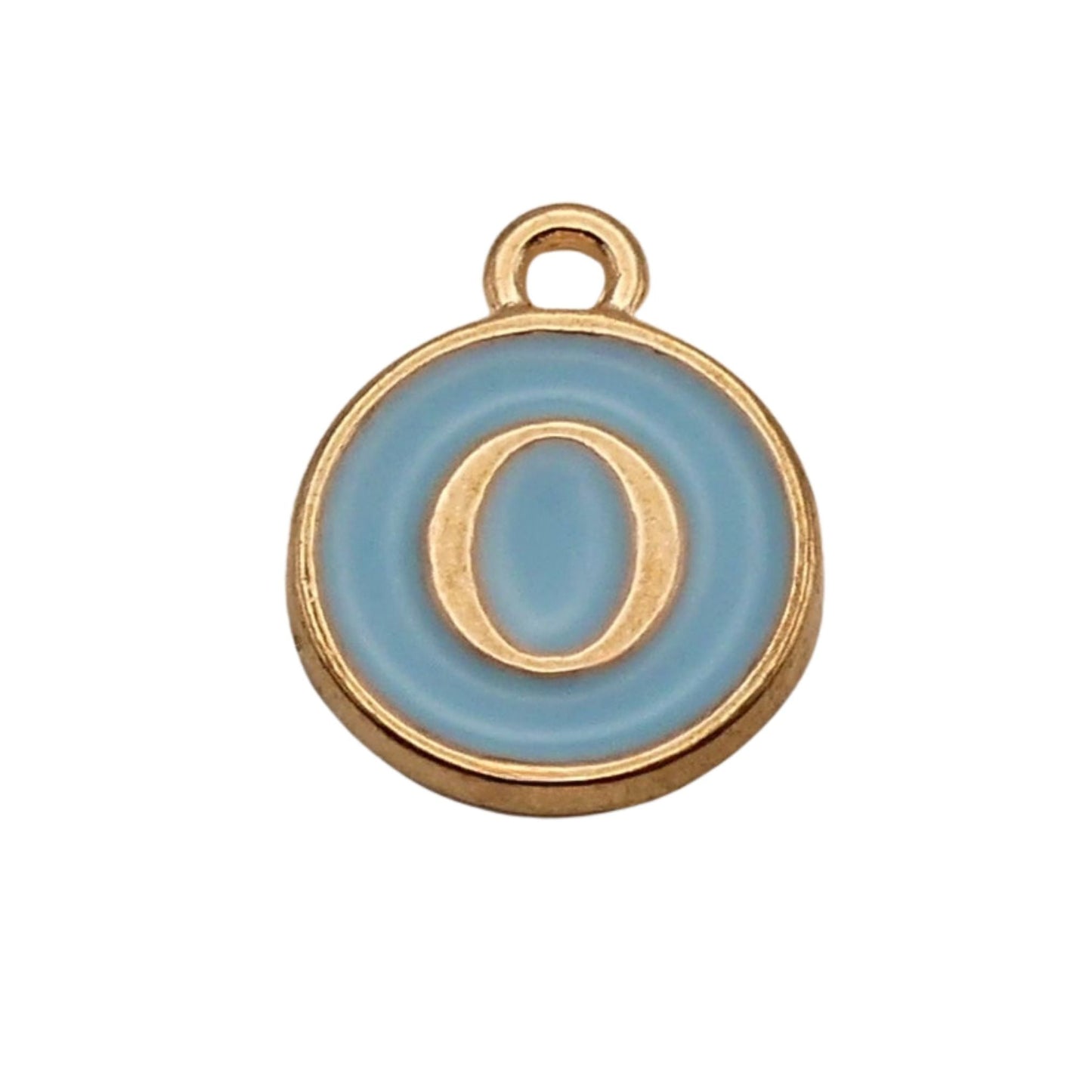 Gold with Blue Letter O Charm For Personalized Charm Bracelet 