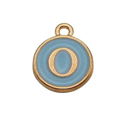 Gold with Blue Letter O Charm For Personalized Charm Bracelet 