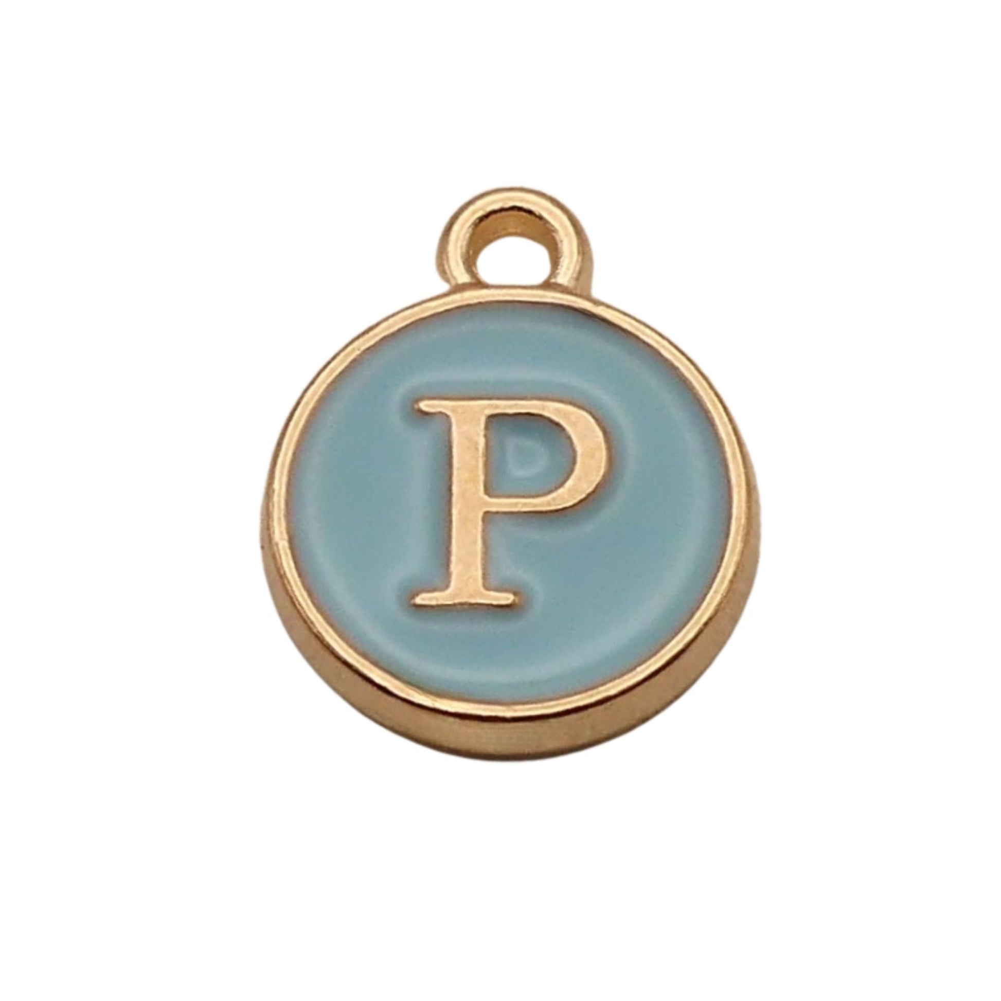 Gold with Blue Letter P Charm For Personalized Charm Bracelet Online
