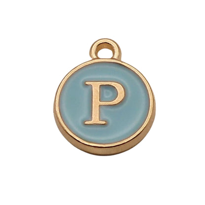 Gold with Blue Letter P Charm For Personalized Charm Bracelet Online