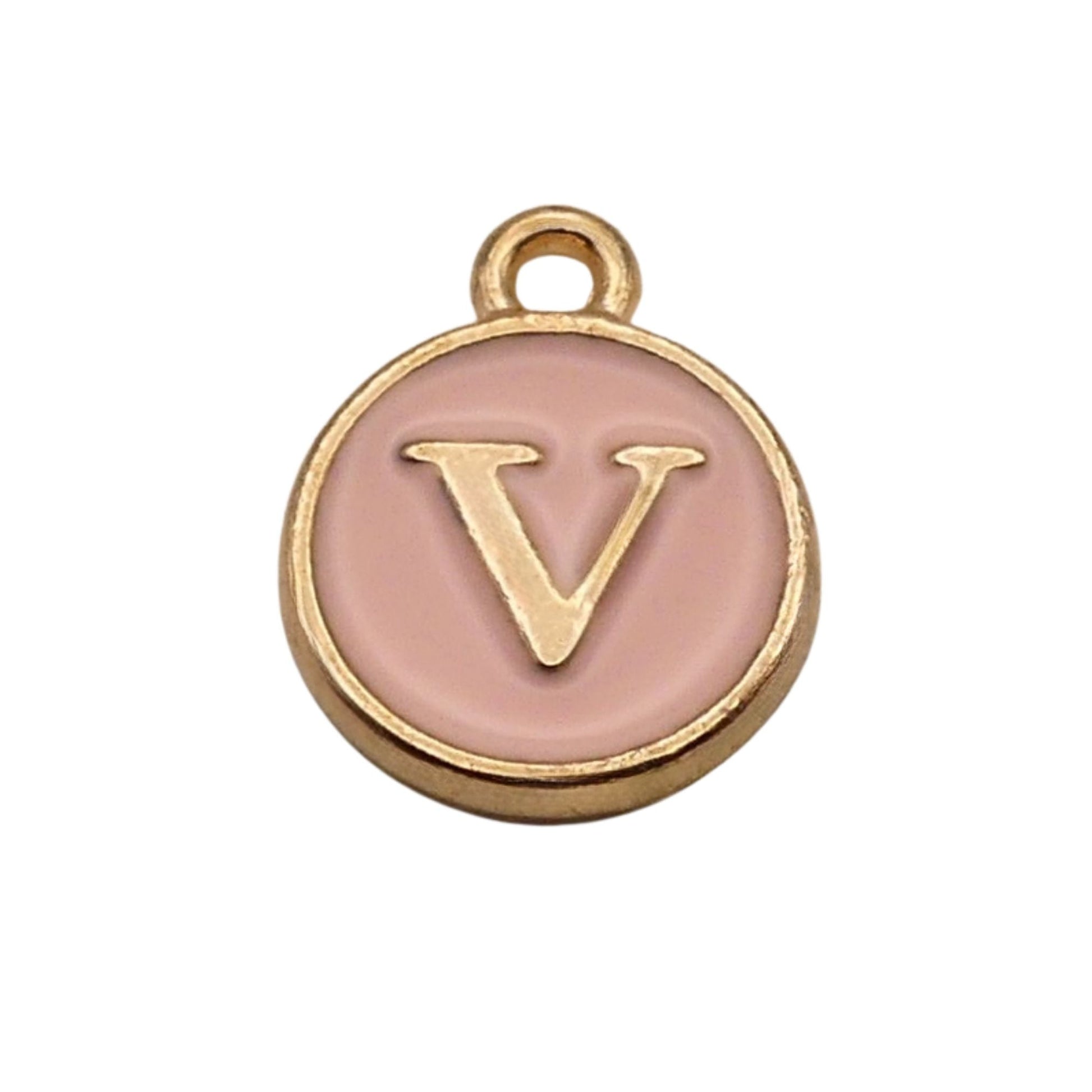 Gold with Pink Letter Z Charm For Personalized Charm Bracelet