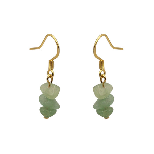 Green Aventurine Semi-Precious Stone Drop Earrings