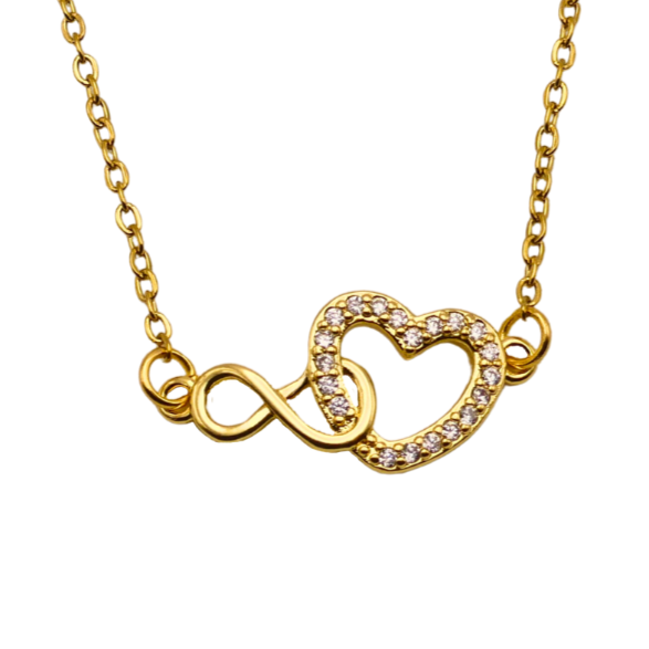 Gold Infinity & Heart Necklace