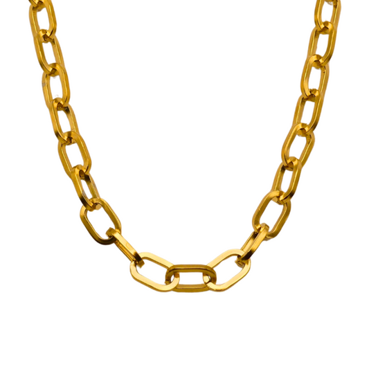 Medium Square Link Paperclip Chain Necklace Personalize with Charms For Women