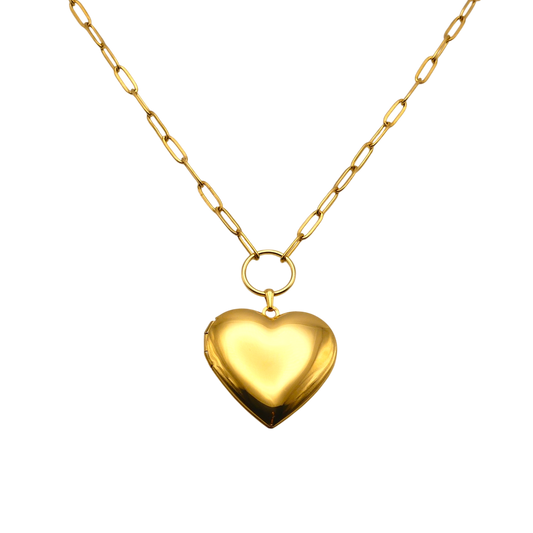 Gold Heart Locket Necklace - Timeless & Personalized Keepsake