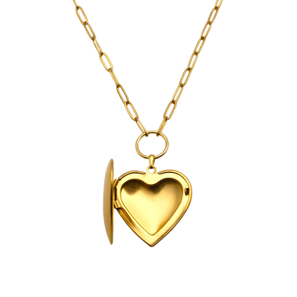 Gold Heart Locket Necklace - Timeless & Personalized Keepsake