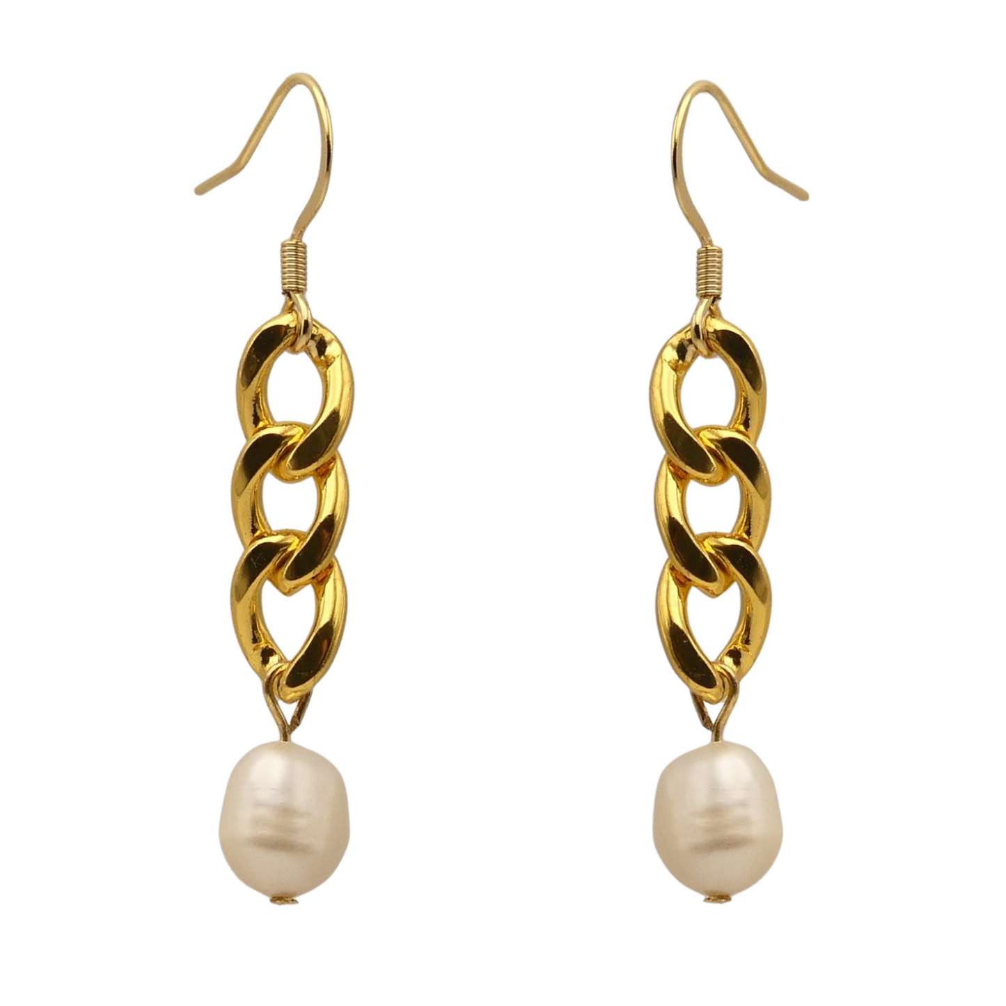 Pearl Link Drop Earrings