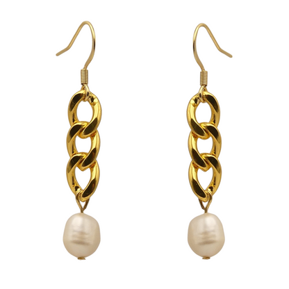 Pearl Link Drop Earrings