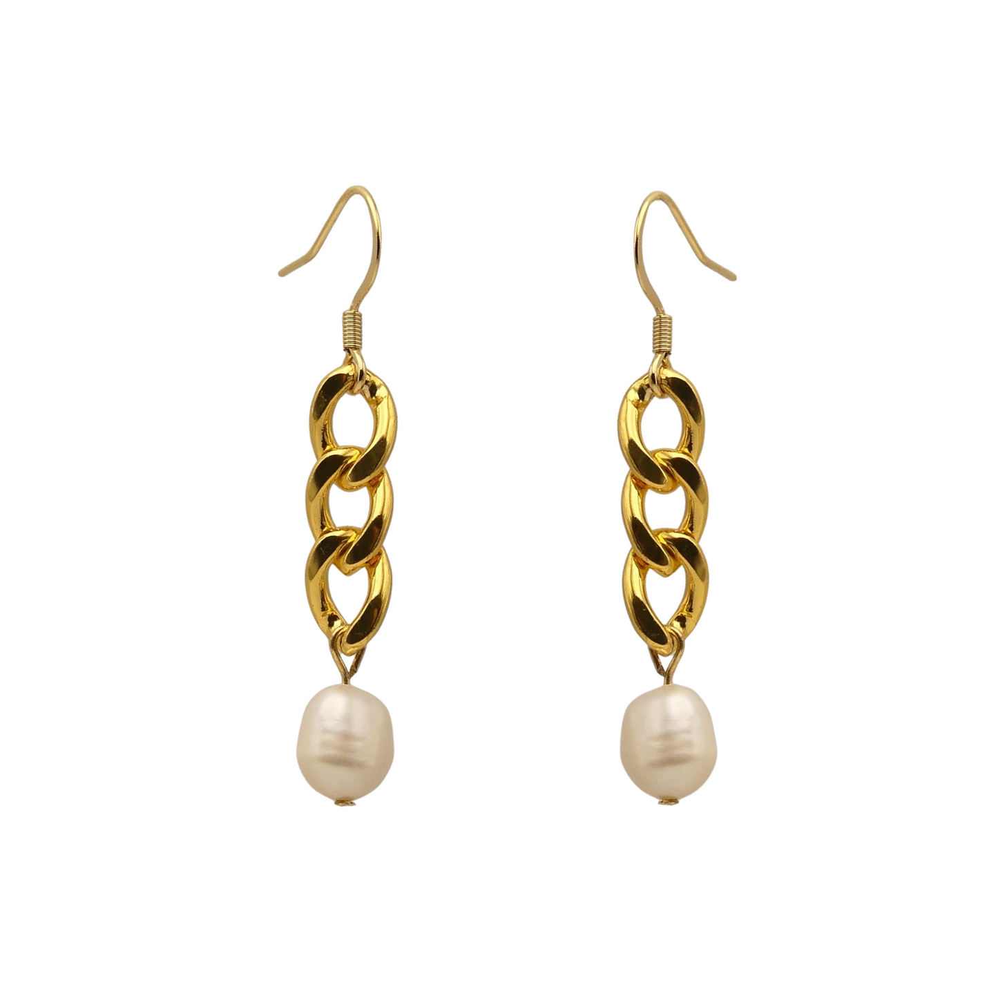 Pearl Link Drop Earrings