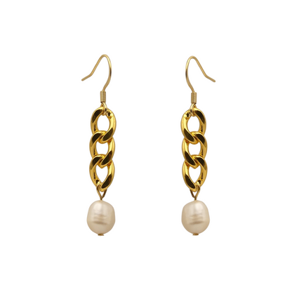Pearl Link Drop Earrings