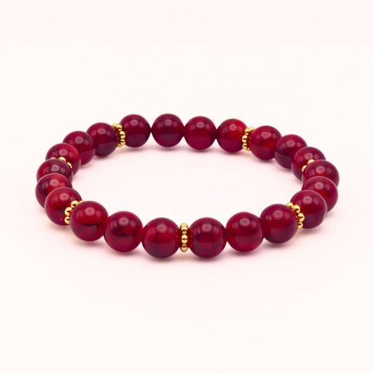 Red Quartz Beaded Bracelet