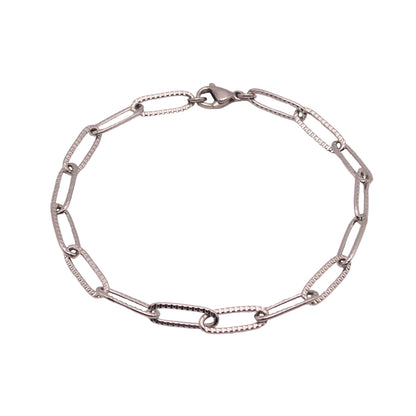 Textured Medium-Link Paperclip Chain Bracelet