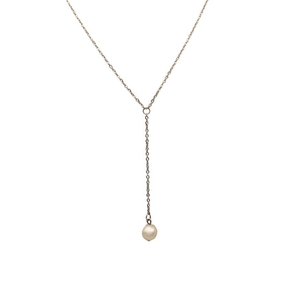 Silver Dainty Pearl_Drop_Necklace_For_Women
